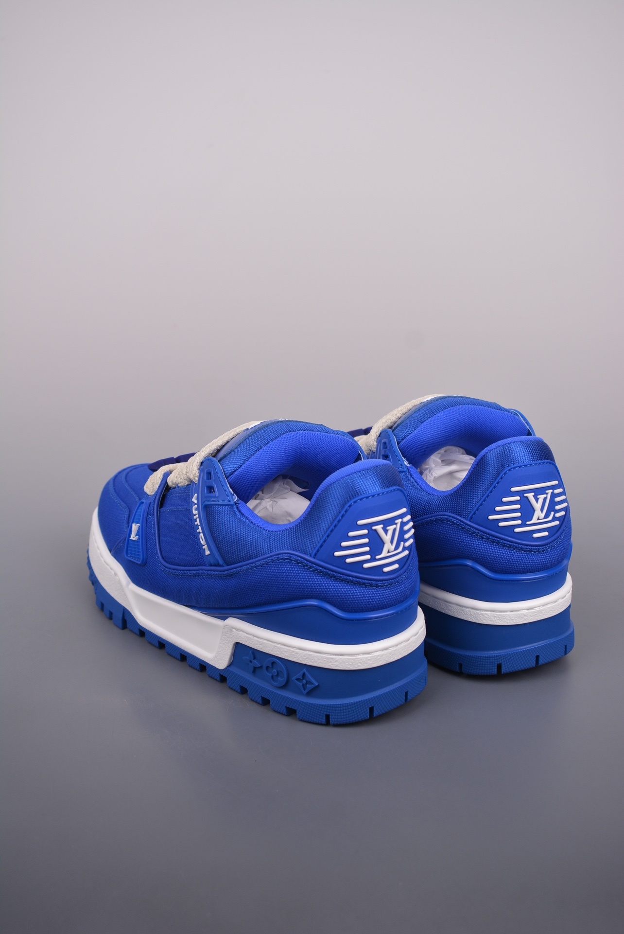 Louis Vuitton LV Trainer Maxi Low Canvas — Blu Reale / Bianco — 1ABM2L — foto 3