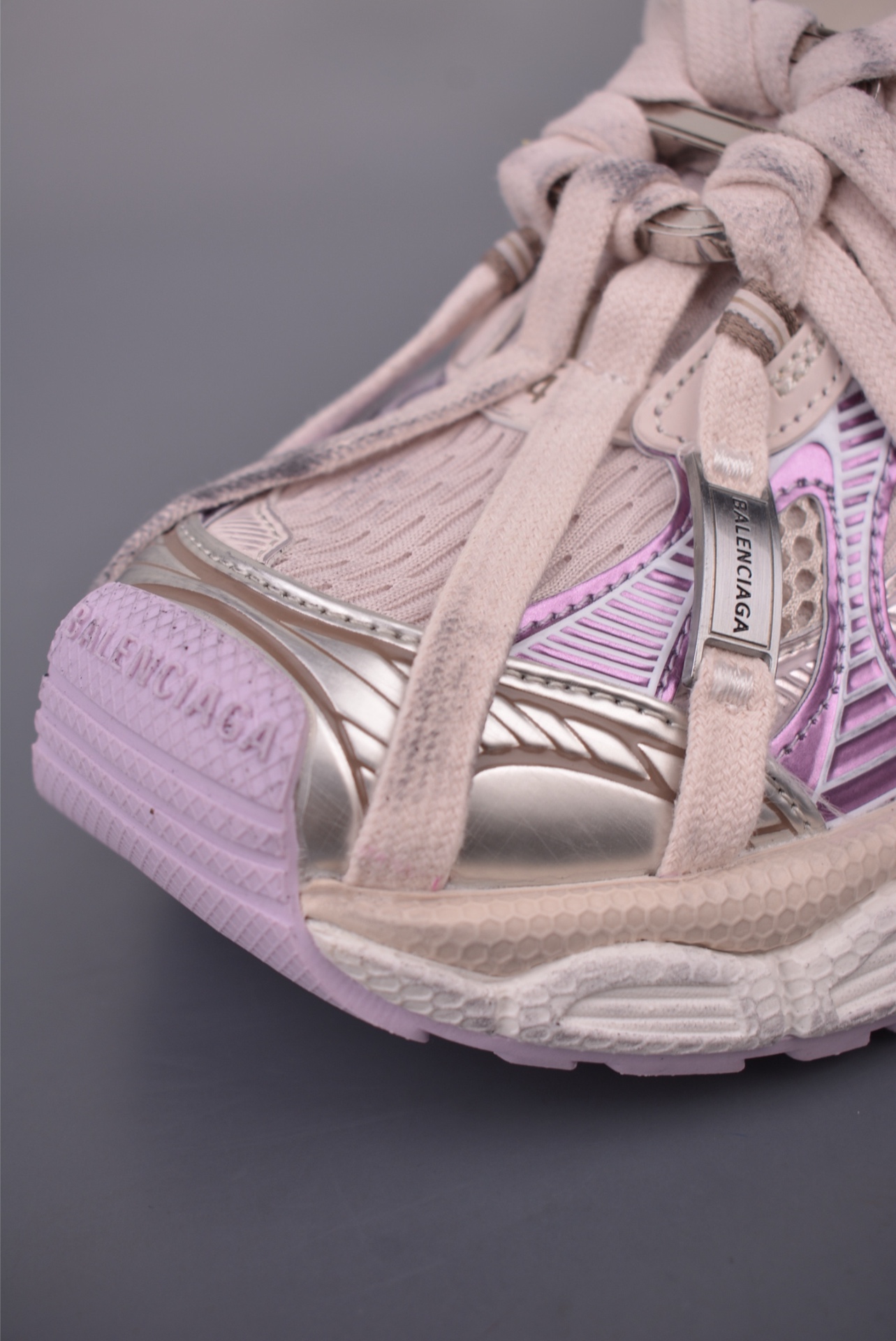 Balenciaga 3XL Extreme Lace Sneaker — Light Purple / Beige / Silver — 825601 W3XCH 9250 — foto 4