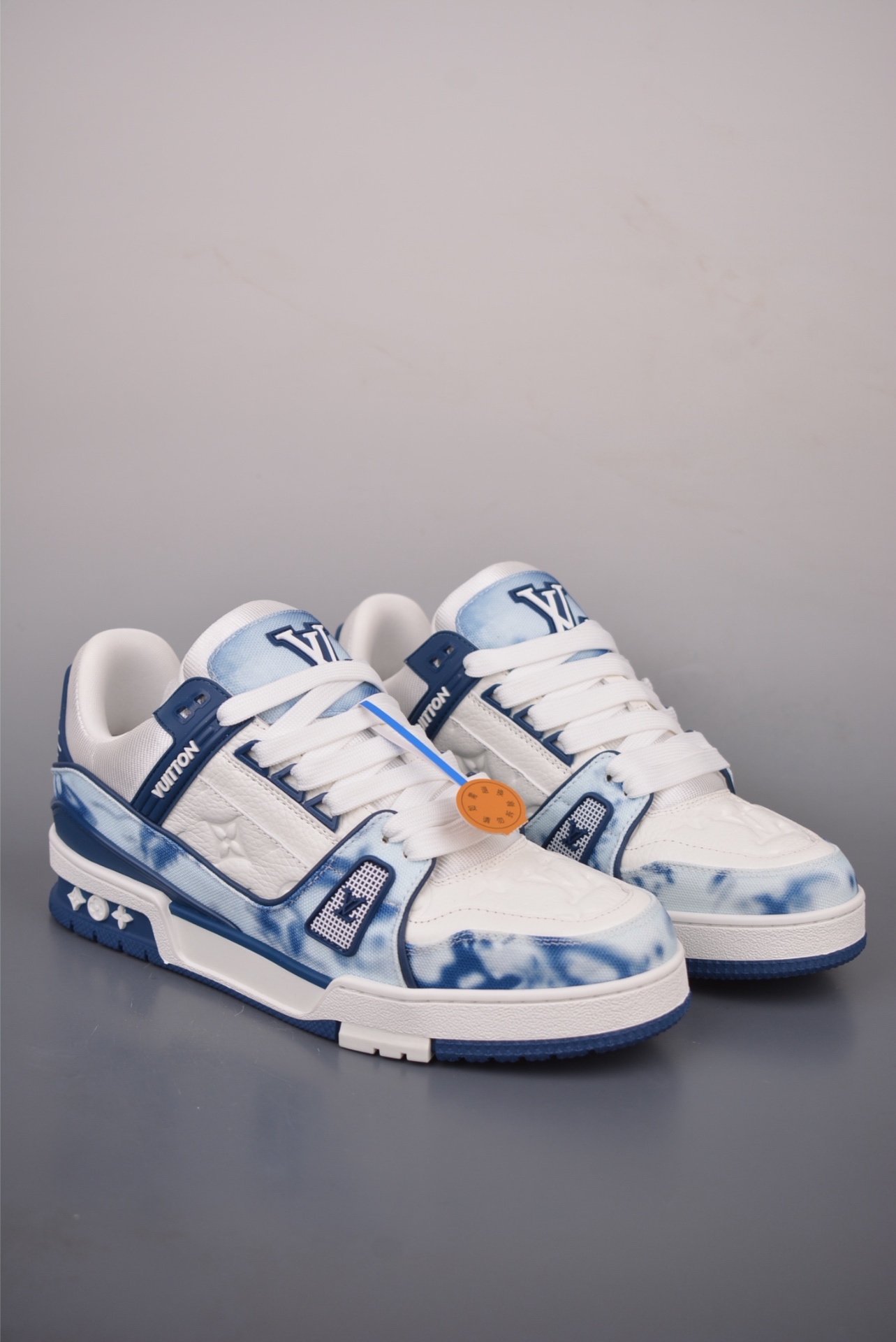 Louis Vuitton LV Trainer — Marine / Bianco-Blu Tie-Dye — 1AJS39