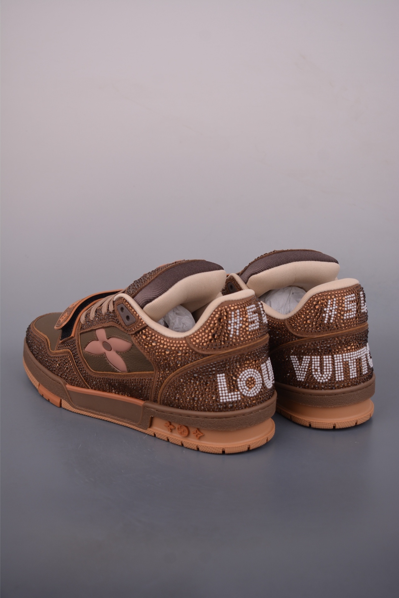 Louis Vuitton LV Trainer — Marrone strass / Kaki — 1A9J3B — foto 2