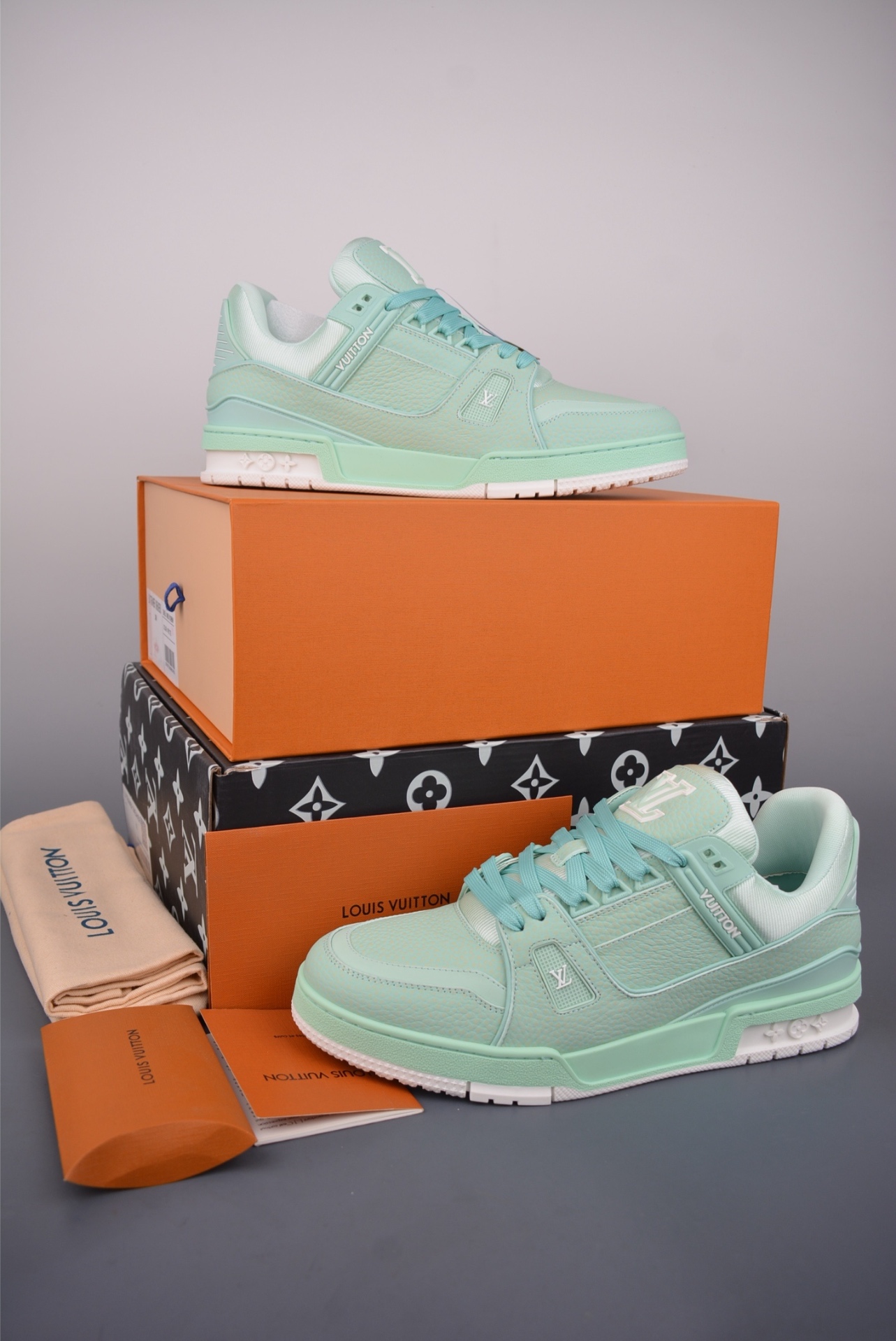 Louis Vuitton LV Trainer — Verde menta / Bianco — foto 3