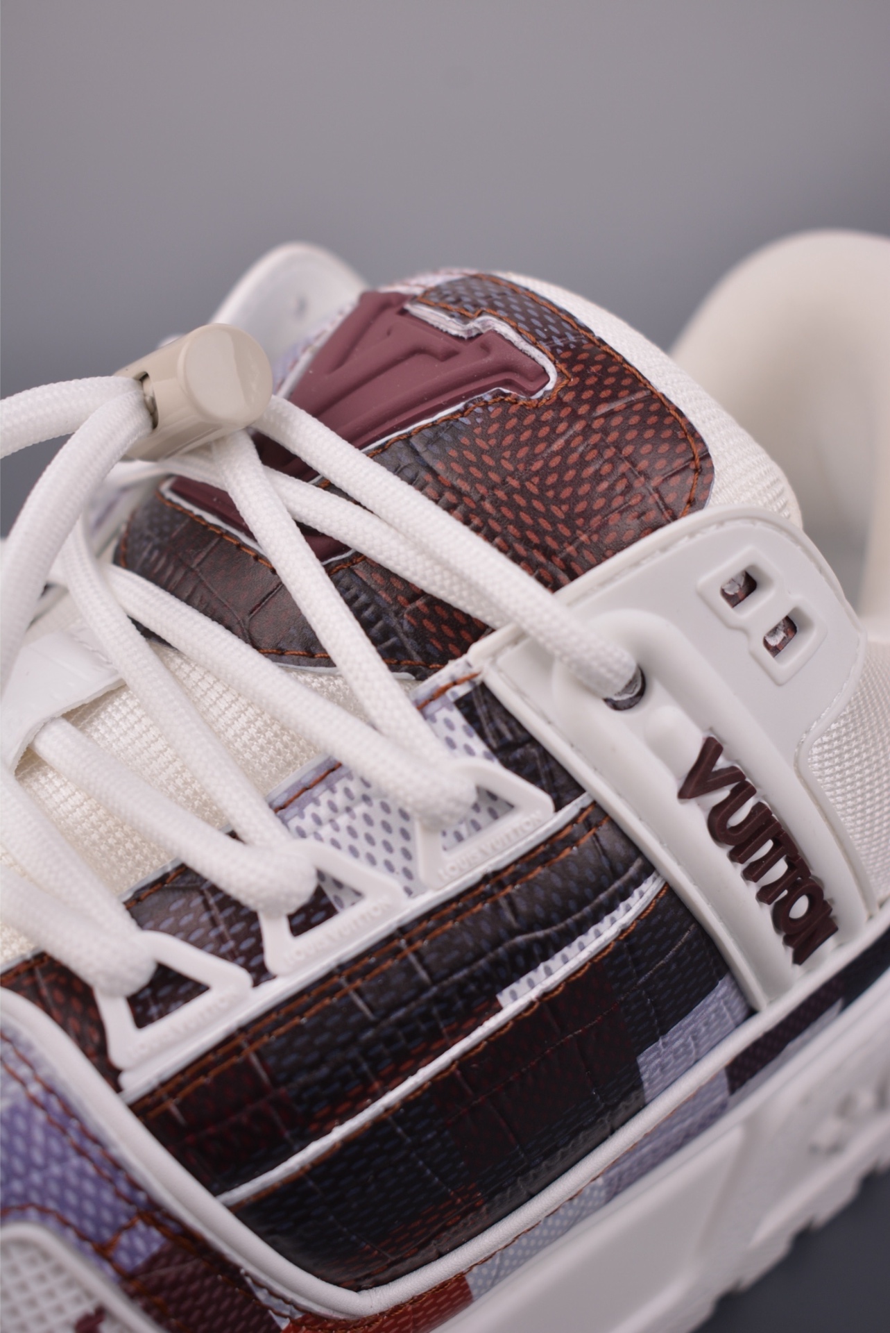 Louis Vuitton LV Trainer Maxi — White / Brown / Orange — 1AD7T2 — foto 5