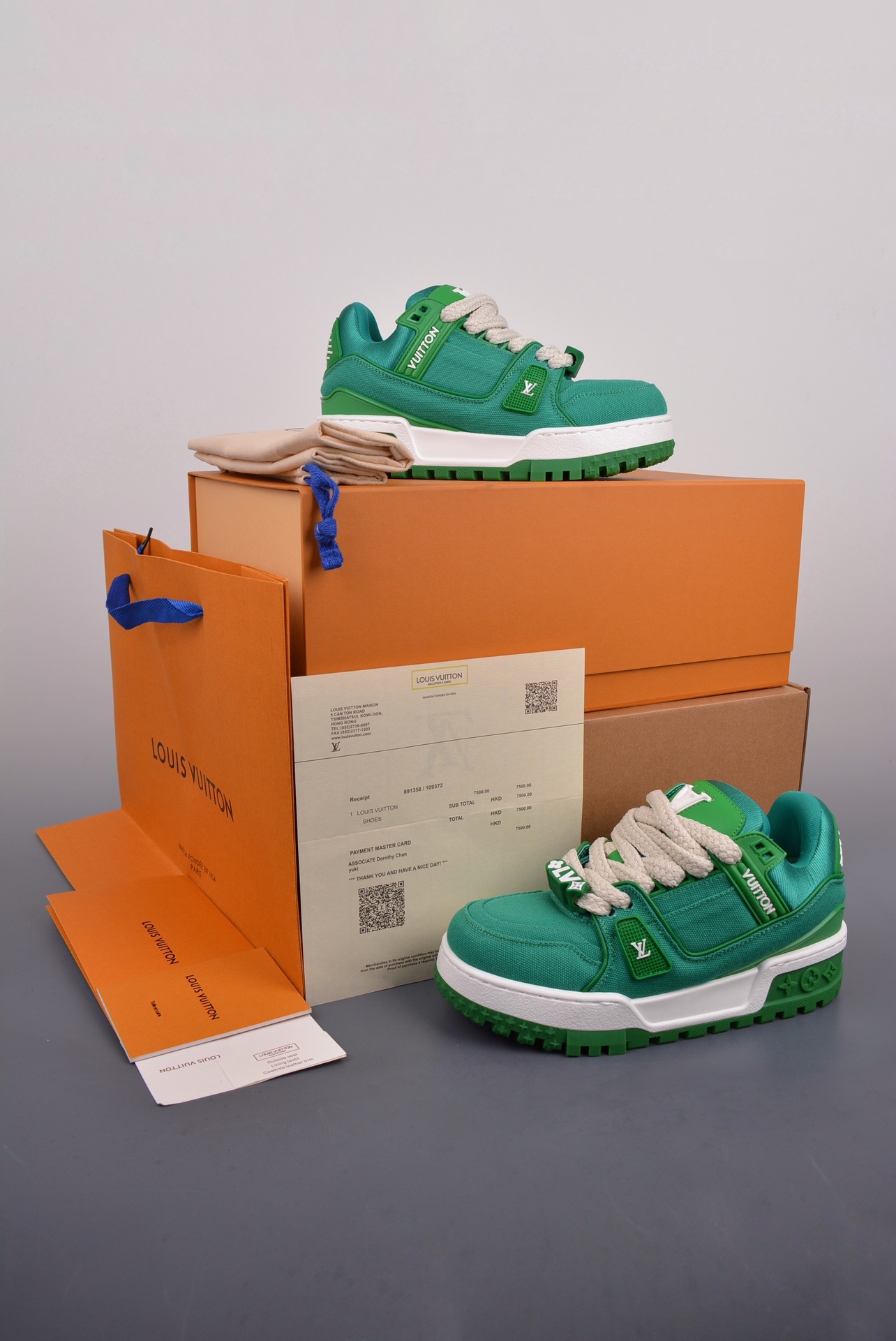 Louis Vuitton LV Trainer Maxi Low Canvas — Verde Prato / Bianco — 1AB8SL — foto 2