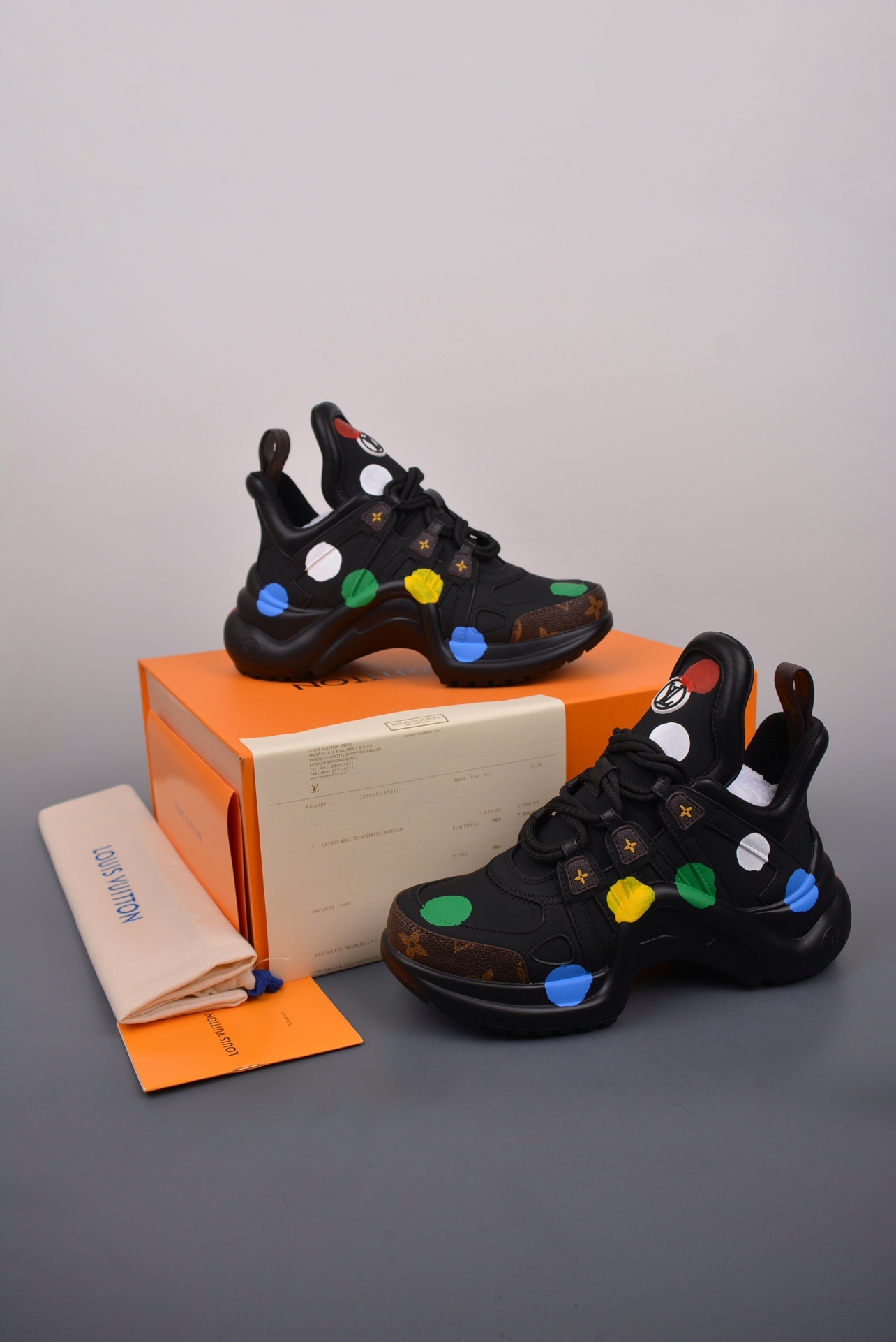 Louis Vuitton Archlight Sneakers — Nero / Monogram Marrone / Dettagli Multicolor — codice da verificare — foto 2