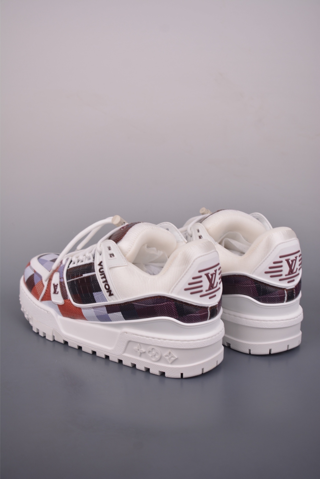 Louis Vuitton LV Trainer Maxi — White / Brown / Orange — 1AD7T2 — foto 3