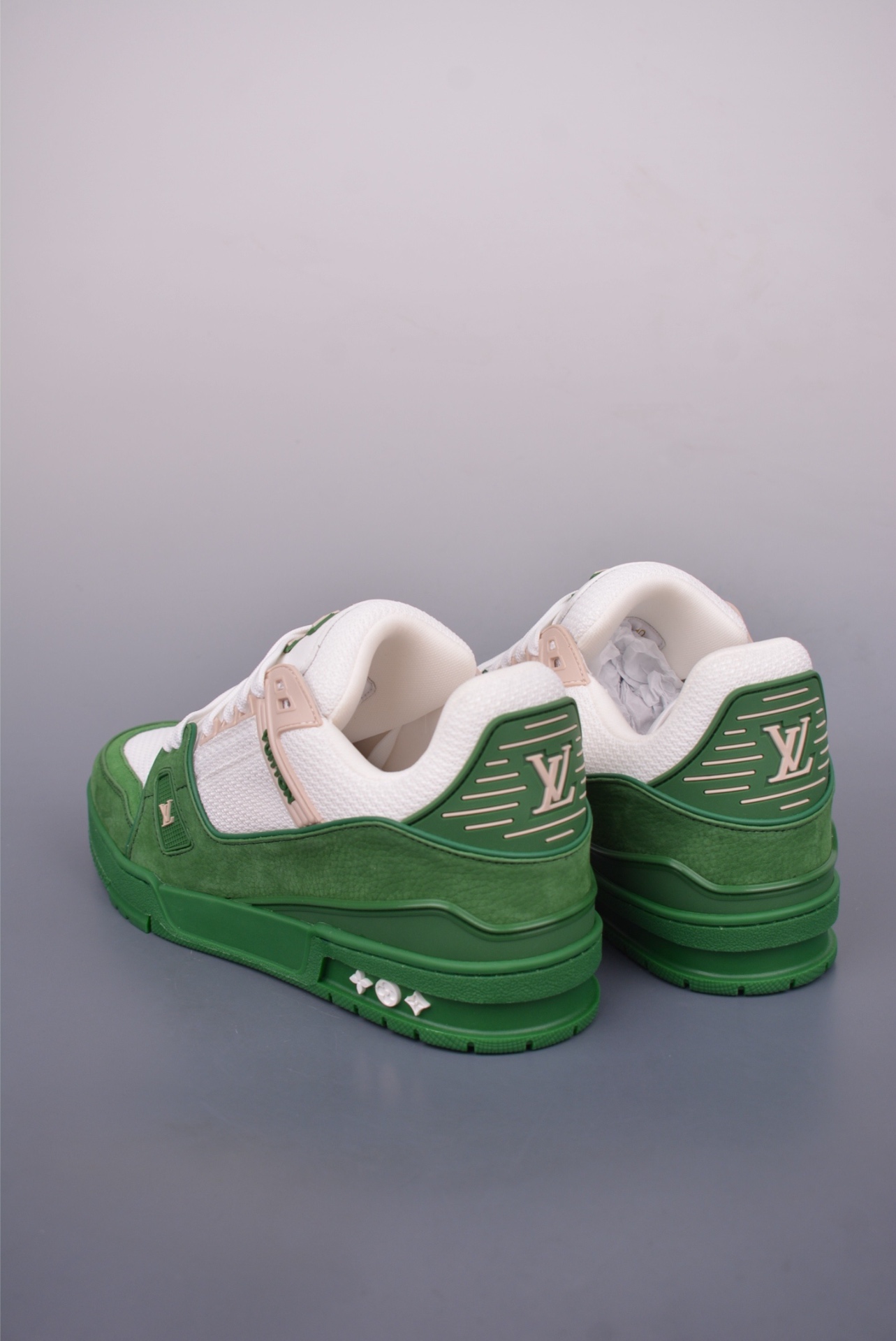 Louis Vuitton LV Trainer — Bianco / Verde — 1ADF3R — foto 2