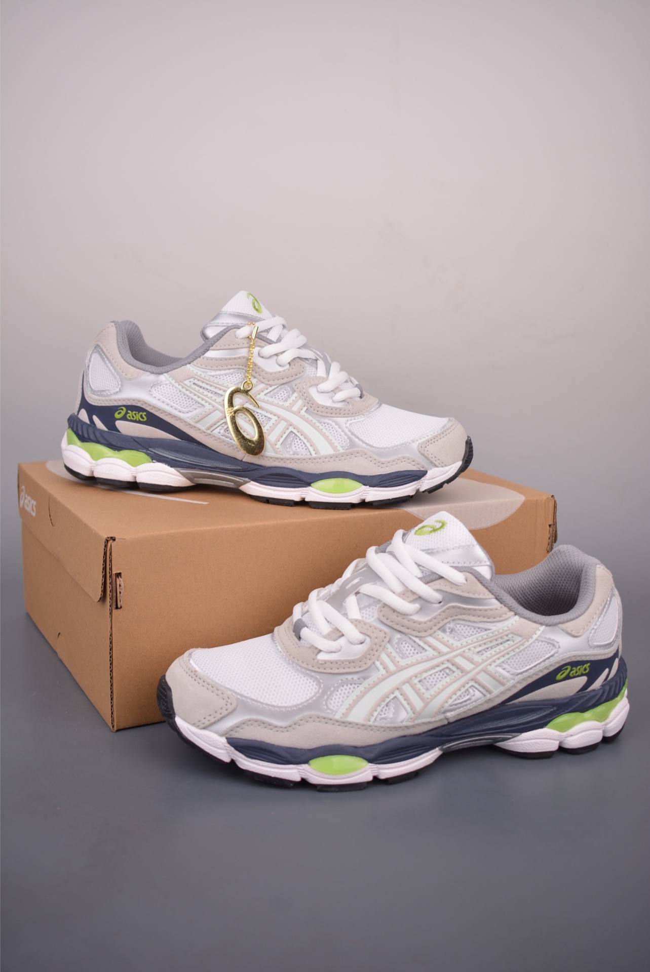 ASICS GEL-NYC — Bianco / Blu Navy / Lime — foto 2
