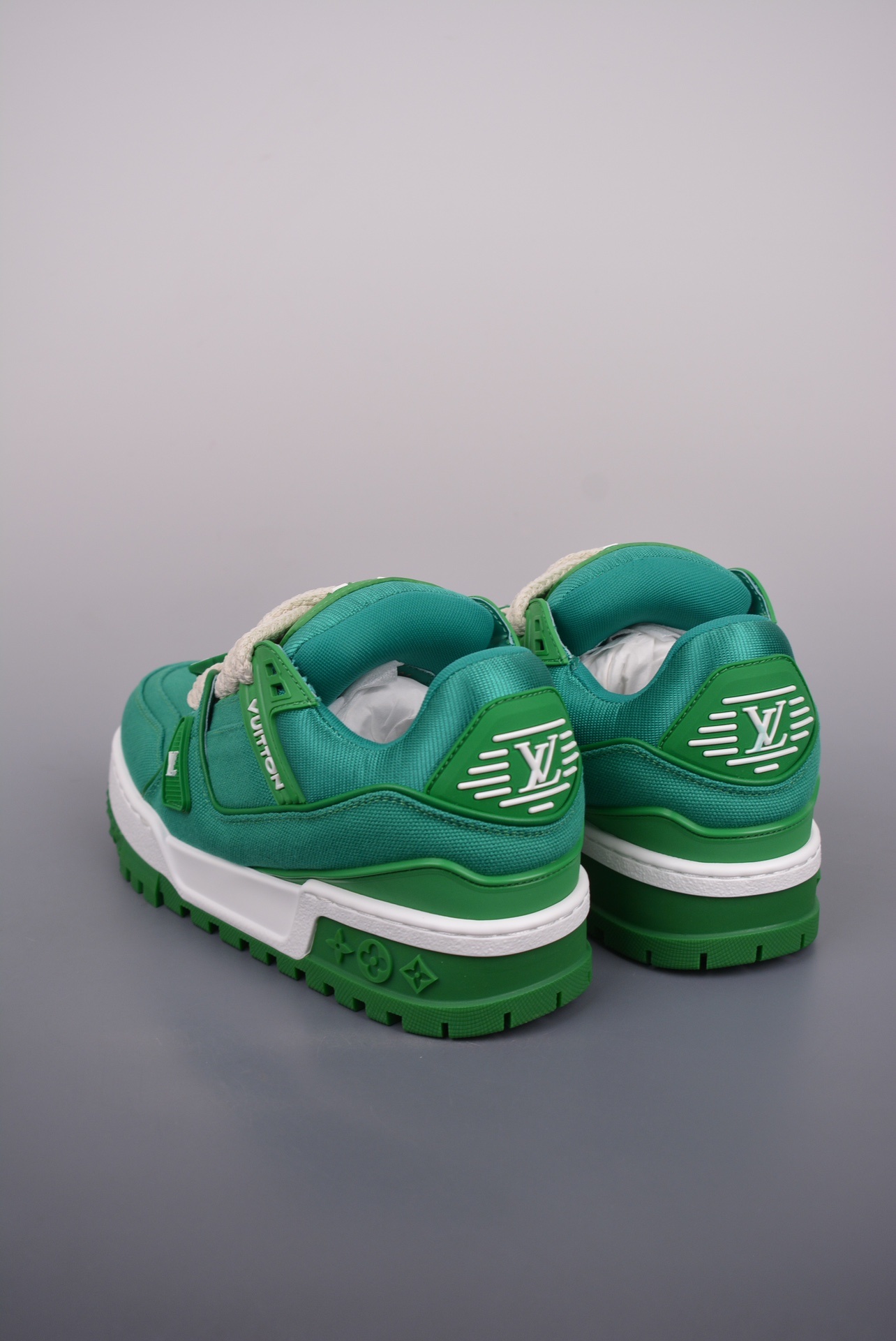 Louis Vuitton LV Trainer Maxi Low Canvas — Verde Prato / Bianco — 1AB8SL — foto 3