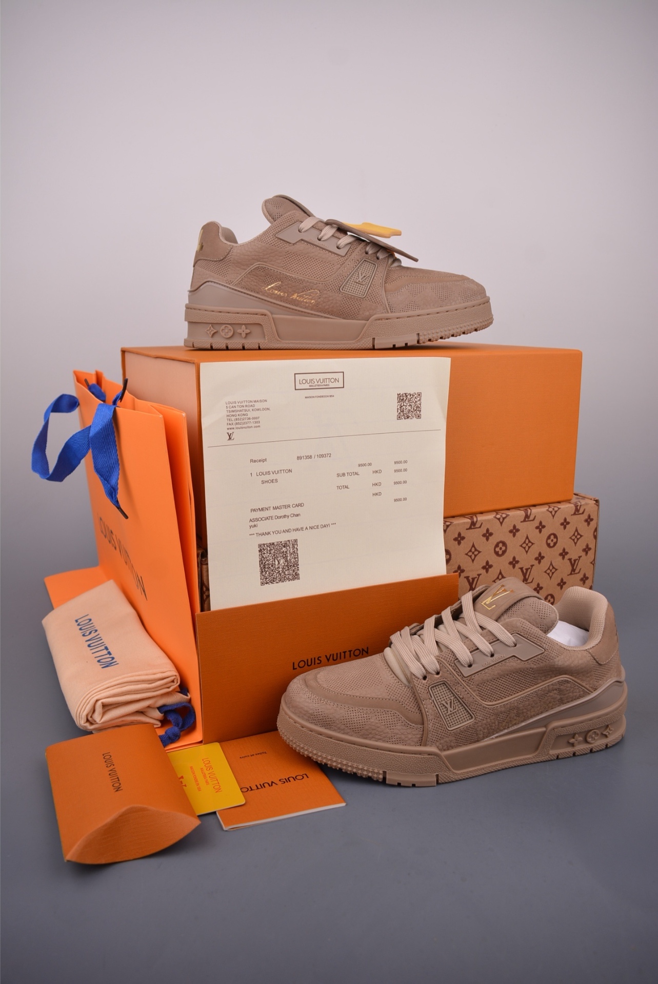 Louis Vuitton LV Trainer — Camoscio grigio-marrone (Taupe) — 1AH616 — foto 4