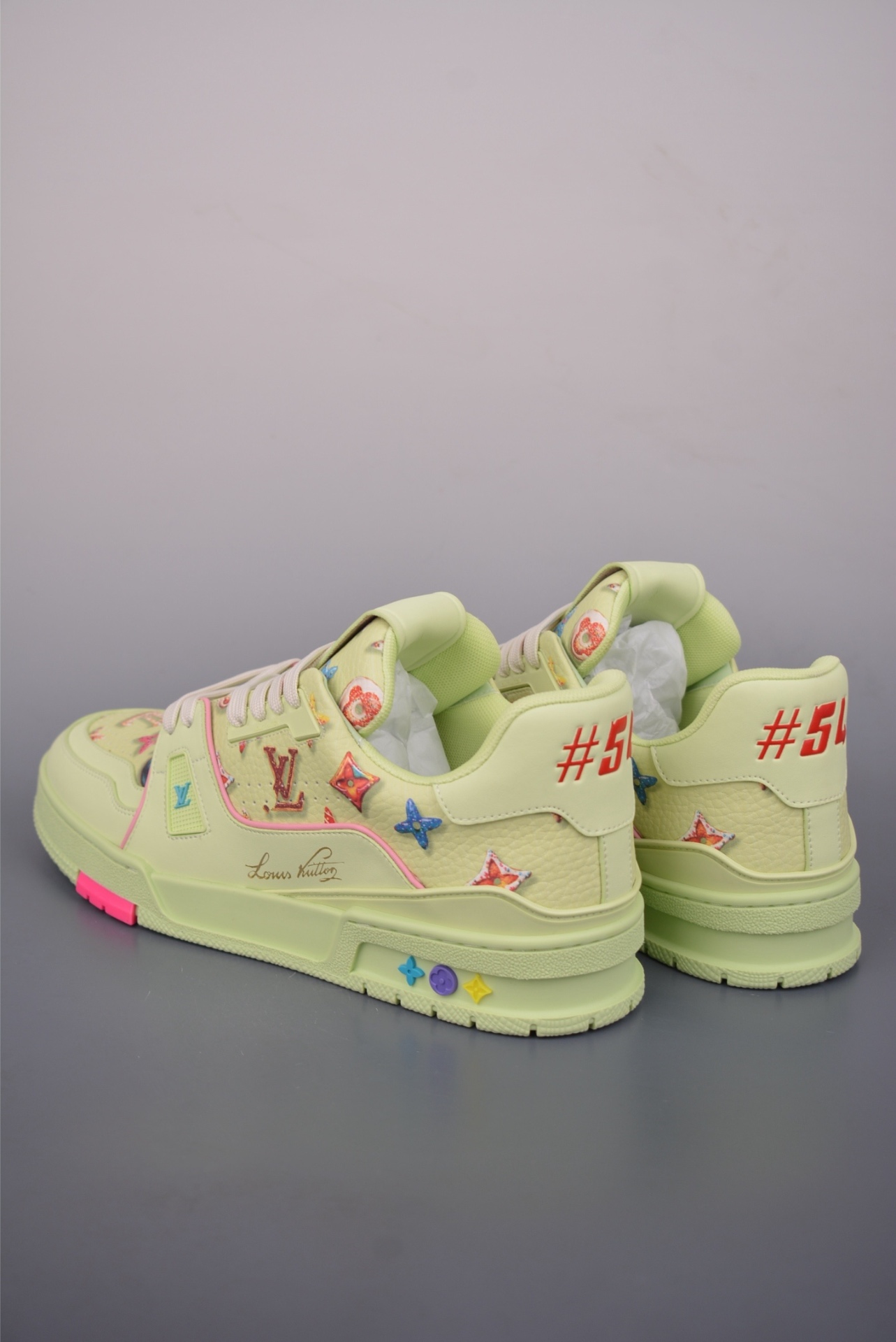 Louis Vuitton LV Trainer — Verde chiaro Monogram (Pharrell Williams) — 1AJWEL — foto 2